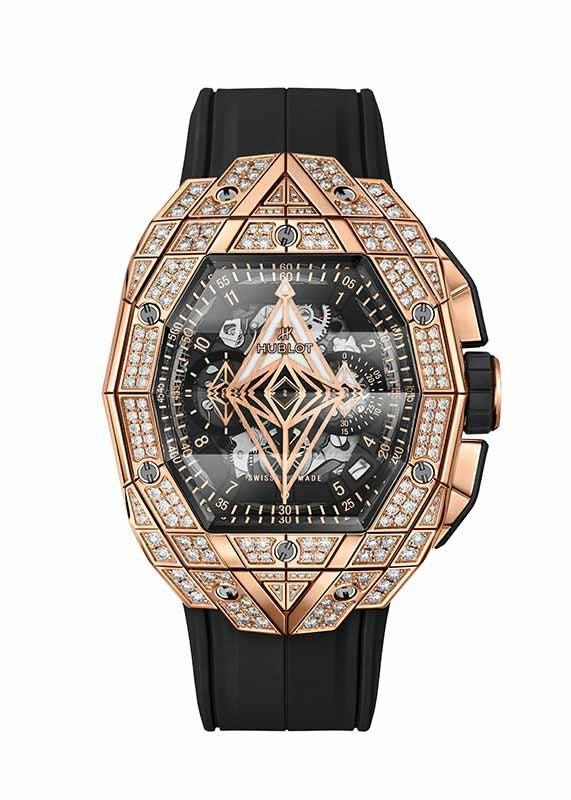 HUBLOT SPIRIT OF BIG BANG SANG BLEU KING GOLD PAVE ウブロ 