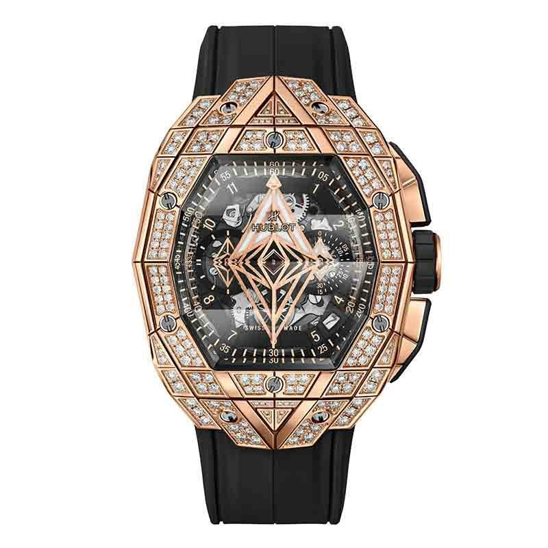 HUBLOT SPIRIT OF BIG BANG SANG BLEU KING GOLD PAVE ウブロ 