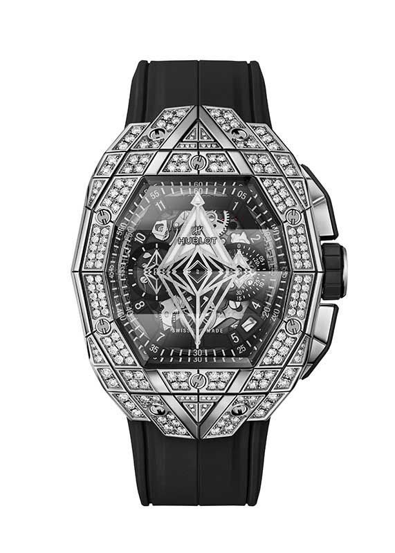 HUBLOT SPIRIT OF BIG BANG SANG BLEU TITANIUM PAVE ウブロ