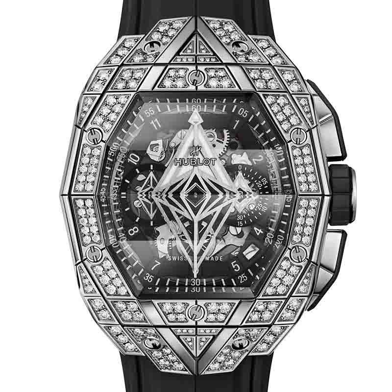 HUBLOT SPIRIT OF BIG BANG SANG BLEU TITANIUM PAVE ウブロ