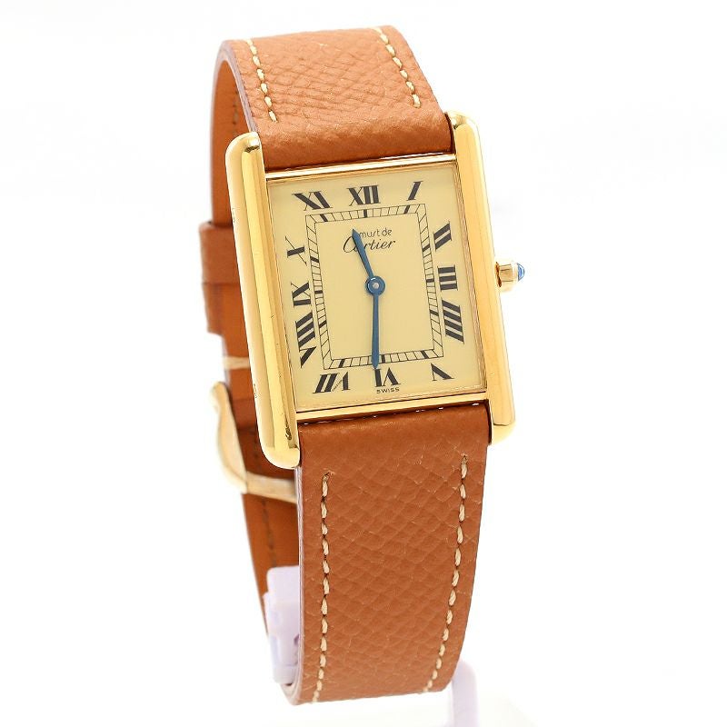 中古】CARTIER MUST TANK LARGE MODEL VERMEIL カルティエ マスト