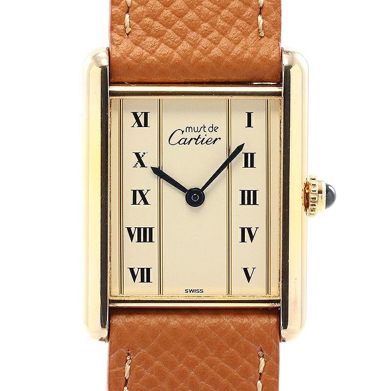 中古】CARTIER MUST TANK LARGE MODEL VERMEIL カルティエ マスト