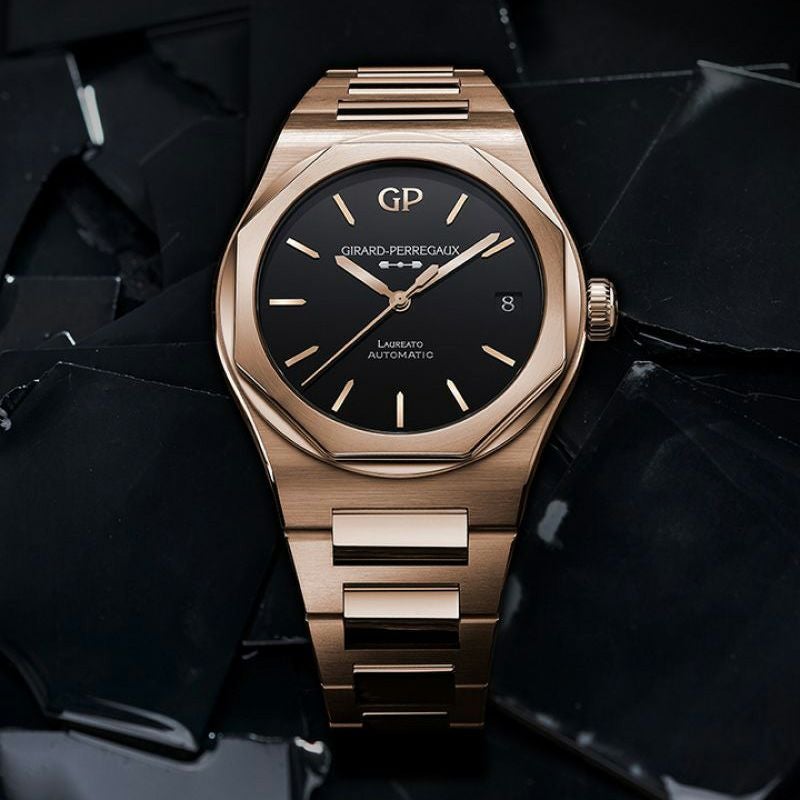 GIRARD-PERREGAUX LAUREATO 42mm PINK GOLD & ONYX ジラール・ペルゴ
