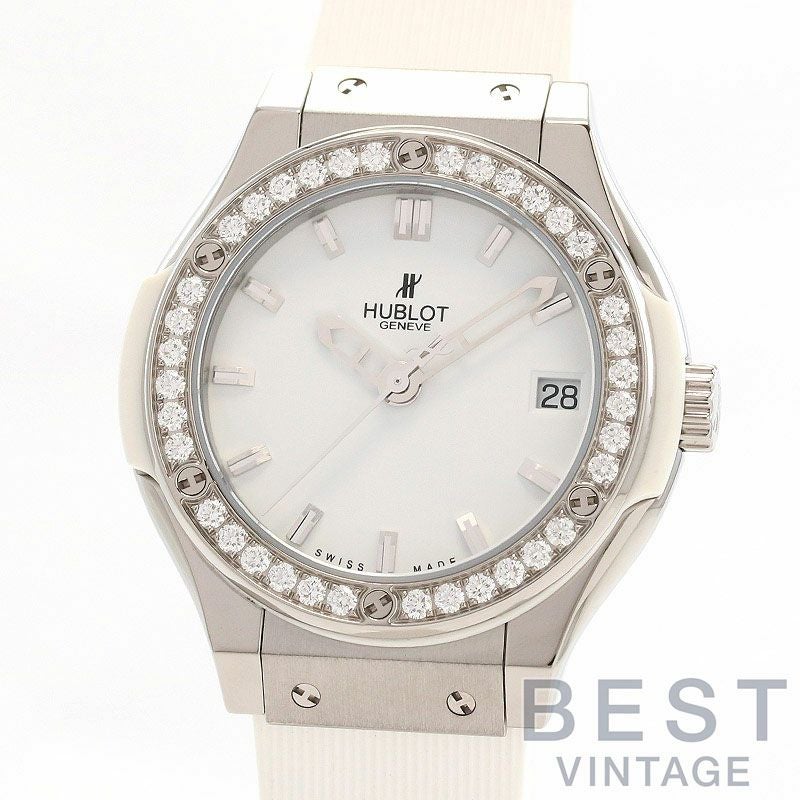 【中古】HUBLOT CLASSIC FUSION TITANIUM WHITE DIAMONDSウブロ クラシック・フュージョン チタニウム ホワイトダイヤモンド581.NE.2010.RW.1104