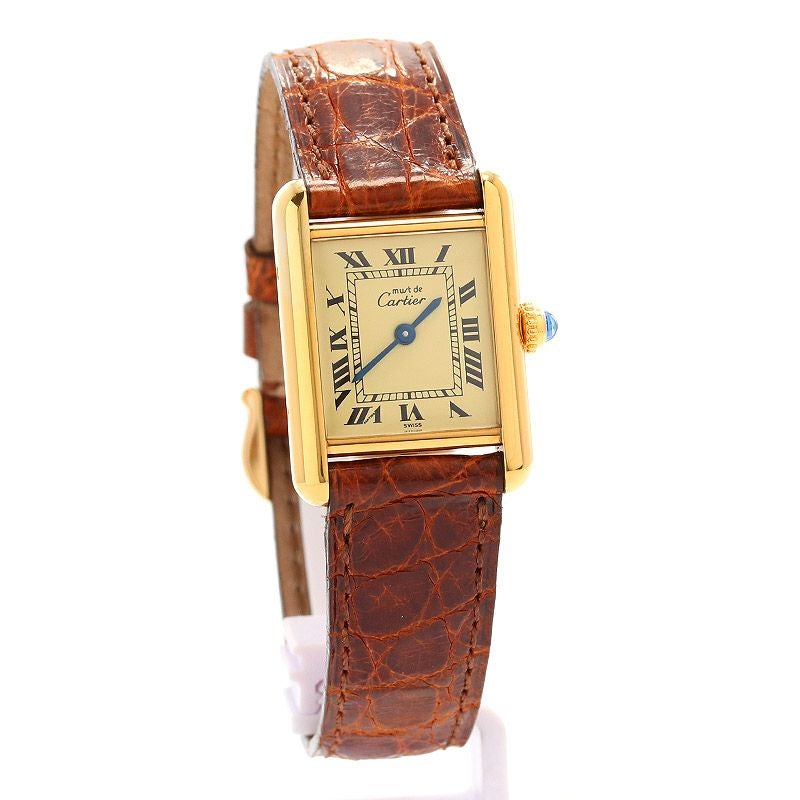 【中古】CARTIER MUST TANK SMALL MODEL VERMEILカルティエ マストタンク ヴェルメイユ SMW1003153
