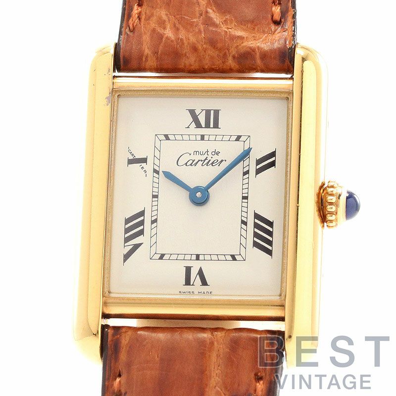 【中古】CARTIER MUST TANK WATCH SM / MUST TANK VERMEIL SMカルティエ マストタンク ヴェルメイユ SMW1013654