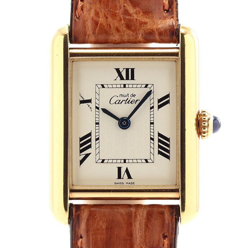 【中古】CARTIER MUST TANK WATCH SM / MUST TANK VERMEIL SMカルティエ マストタンク ヴェルメイユ SMW1013654