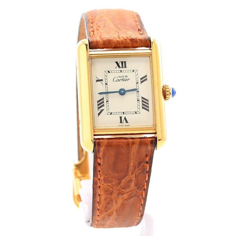 【中古】CARTIER MUST TANK WATCH SM / MUST TANK VERMEIL SMカルティエ マストタンク ヴェルメイユ SMW1013654