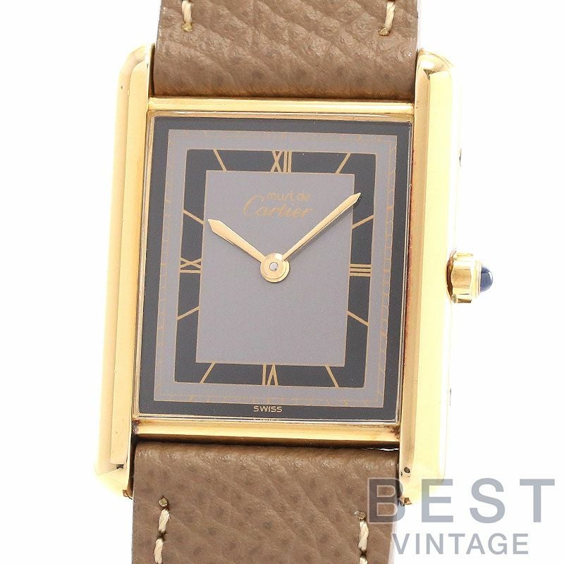 【中古】CARTIER MUST TANK LARGE MODEL VERMEILカルティエ マストタンクLM ヴェルメイユ-