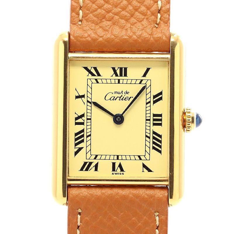 中古】CARTIER MUST TANK LARGE MODEL VERMEIL カルティエ マスト