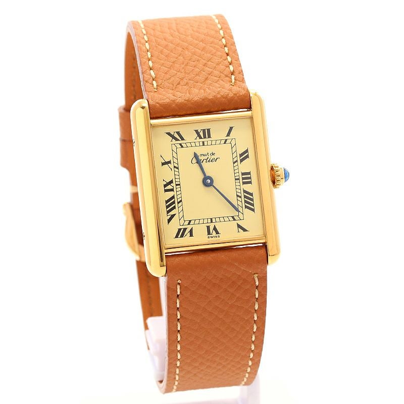 中古】CARTIER MUST TANK LARGE MODEL VERMEIL カルティエ マスト