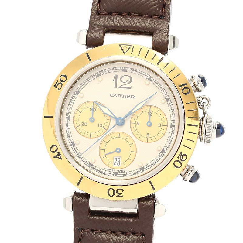 中古】CARTIER PASHA DE CARTIER PLONGEUR CHRONOGRAPH 38MM