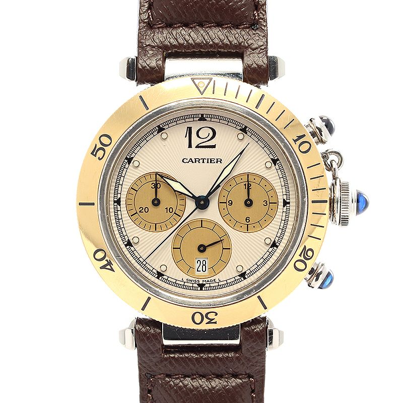 【中古】CARTIER PASHA DE CARTIER PLONGEUR CHRONOGRAPH 38MM カルティエ パシャ ドゥ カルティエ プロンジャー クロノグラフ 38MM W3101155