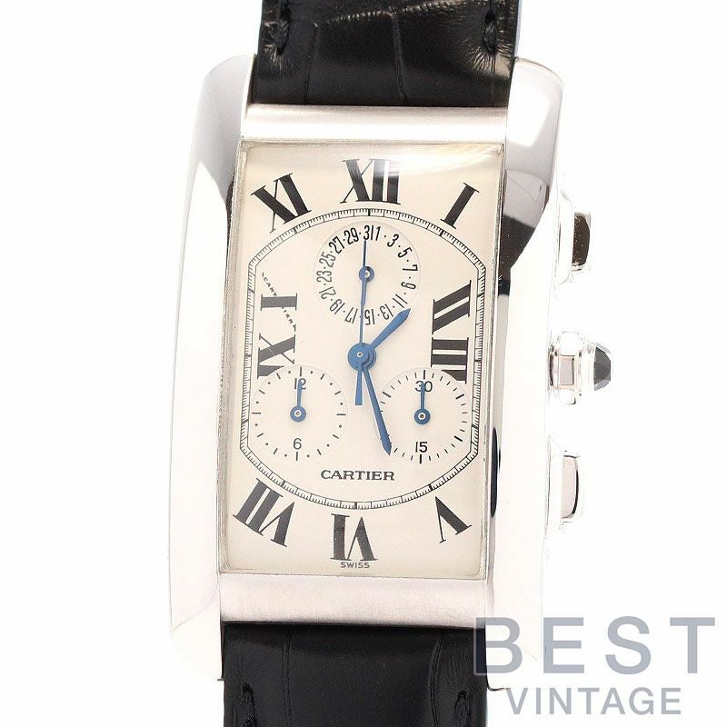 【中古】CARTIER TANK AMERICAN WATCH LARGE MODEL CHRONO REFLEX <br>カルティエ タンクアメリカン LM クロノリフレックス <br>W2603356