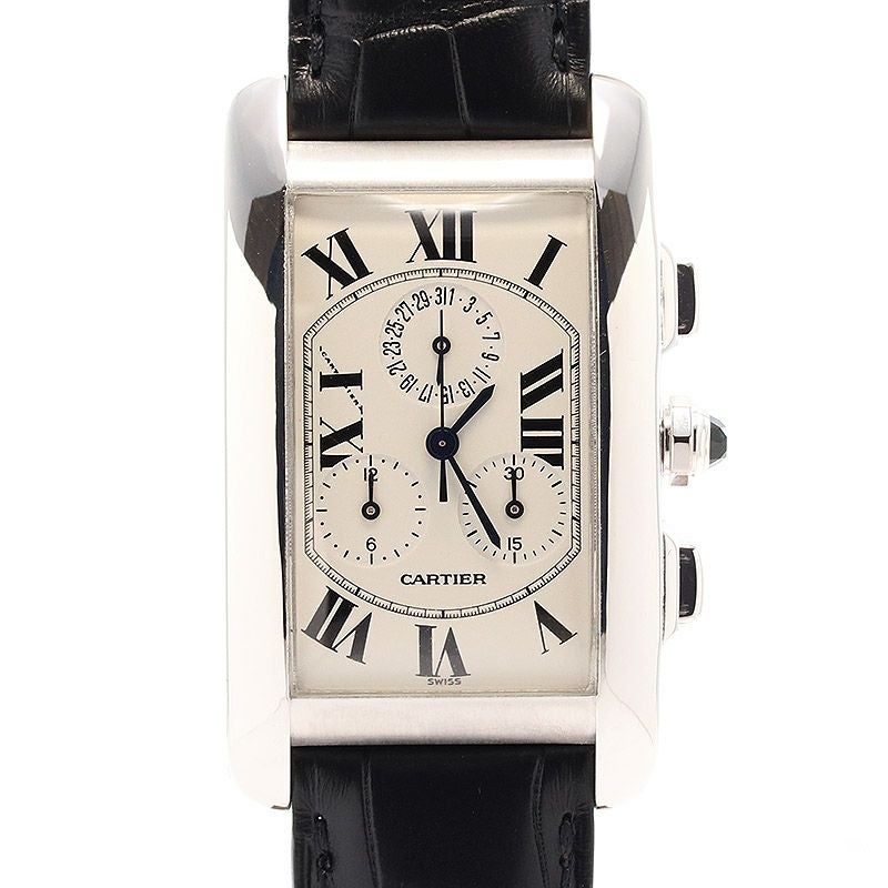 【中古】CARTIER TANK AMERICAN WATCH LARGE MODEL CHRONO REFLEX <br>カルティエ タンクアメリカン LM クロノリフレックス <br>W2603356
