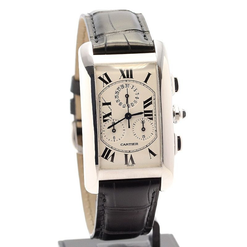 【中古】CARTIER TANK AMERICAN WATCH LARGE MODEL CHRONO REFLEX <br>カルティエ タンクアメリカン LM クロノリフレックス <br>W2603356