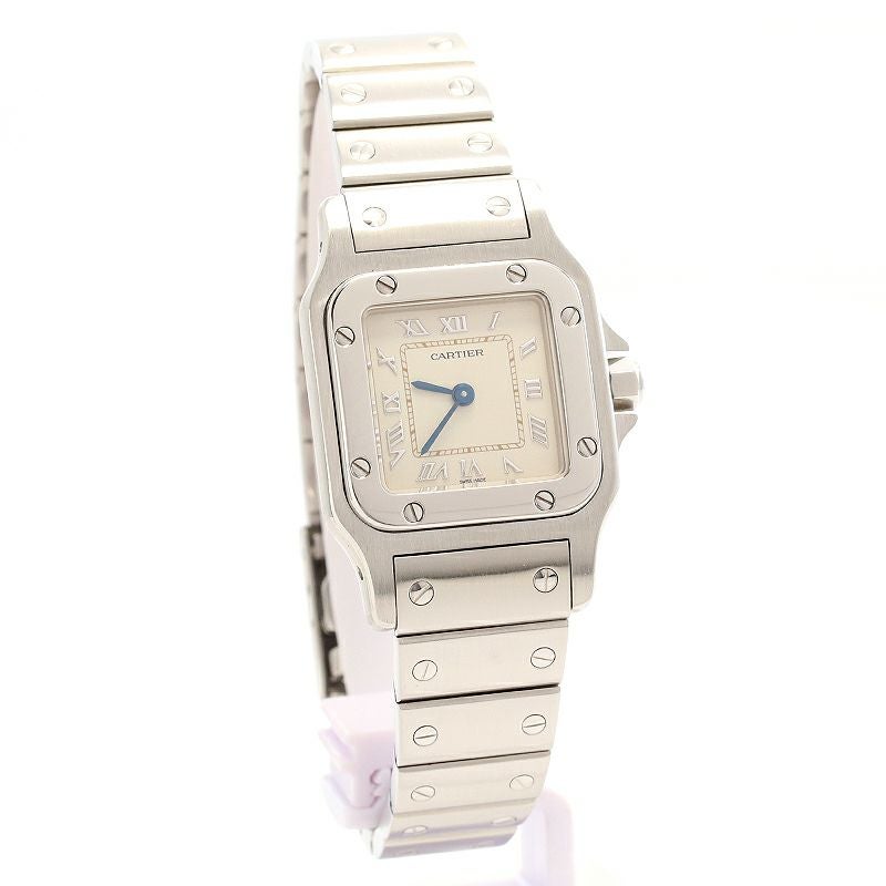 カルティエ Cartier サントスガルベSM W20024D6 レディース 腕時計 アイボリー クォーツ ウォッチ Santos Galbee 90316920 Cartier - カルティエ Cartier サントスガルベSM W20024D6 レディース