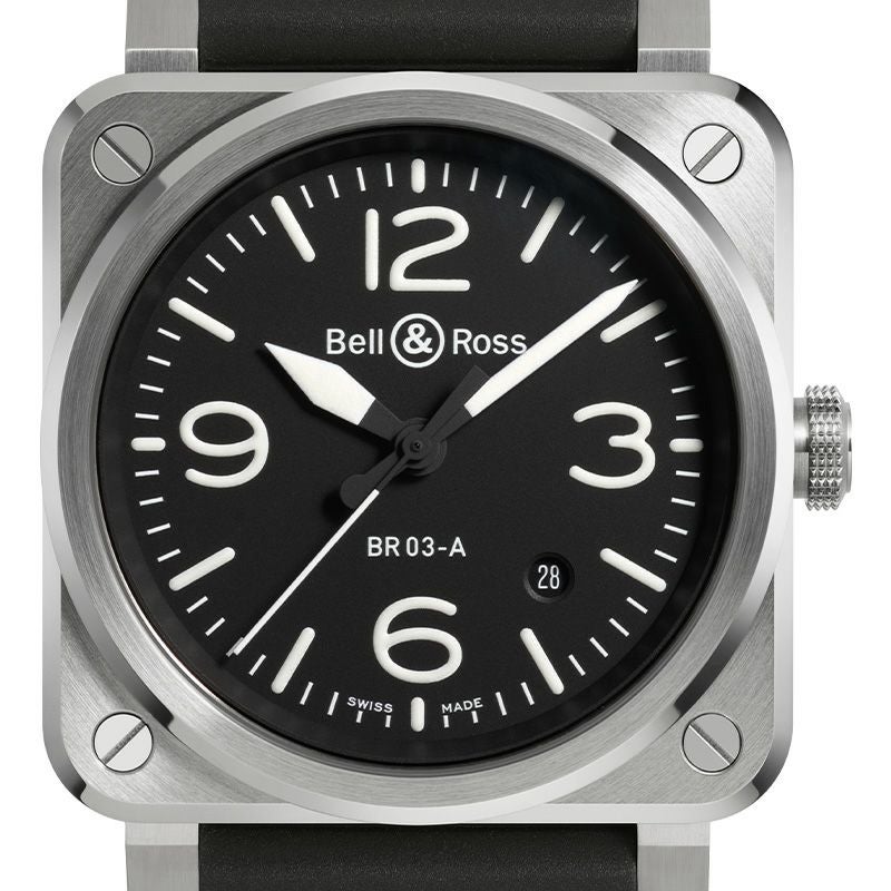 Bell ＆ Ross BR 03 BLACK STEEL ベル＆ロス BR 03 ブラック スティール BR03A-BL-ST/SRB