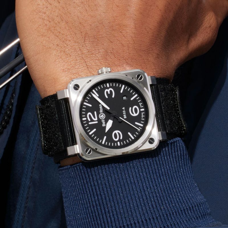 Bell ＆ Ross BR 03 BLACK STEEL ベル＆ロス BR 03 ブラック スティール BR03A-BL-ST/SRB