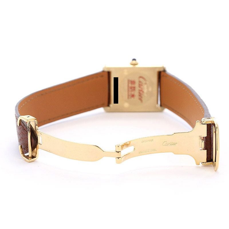中古】CARTIER MUST TANK LARGE MODEL VERMEIL OPALINE カルティエ