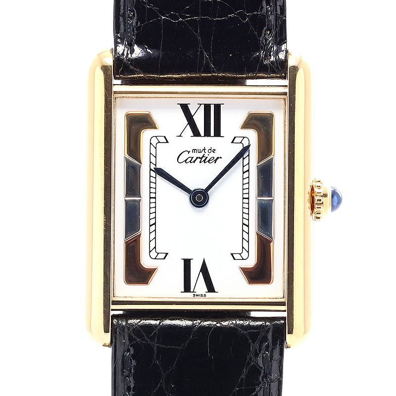 中古】CARTIER MUST TANK LARGE MODEL VERMEIL カルティエ マスト