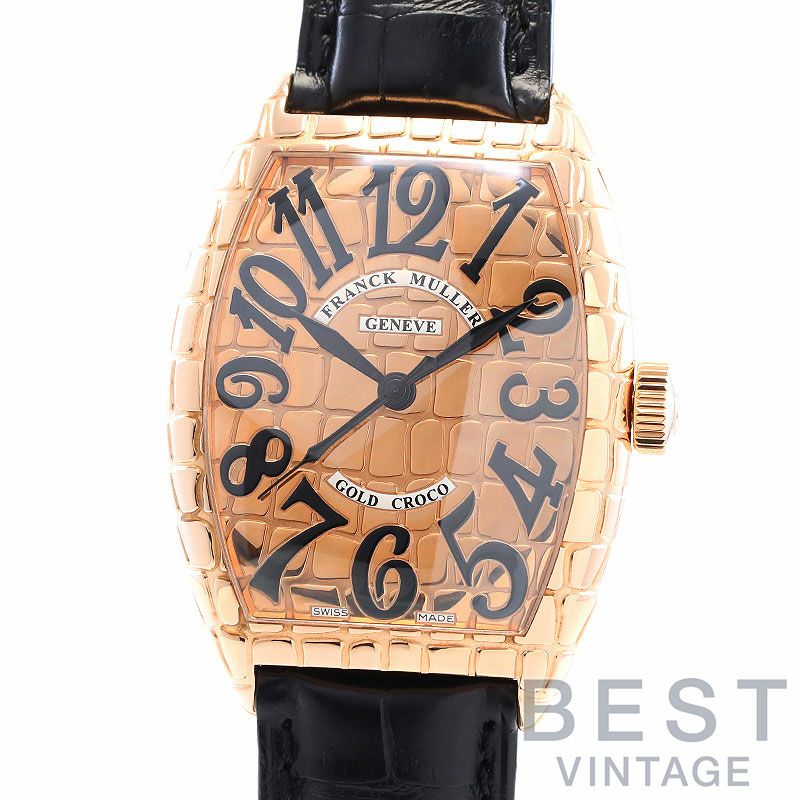 中古】FRANCK MULLER TONNEAU CURVEX GOLD CROCO フランク・ミュラー