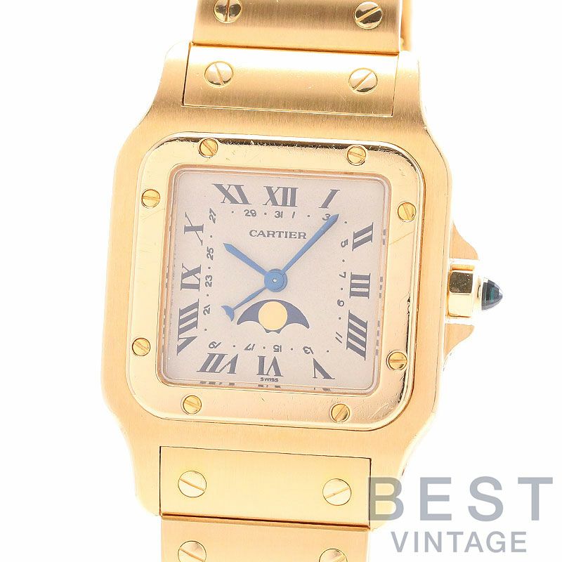 中古】CARTIER SANTOS DE CARTIER WATCH LARGE MODEL MOON PHASE