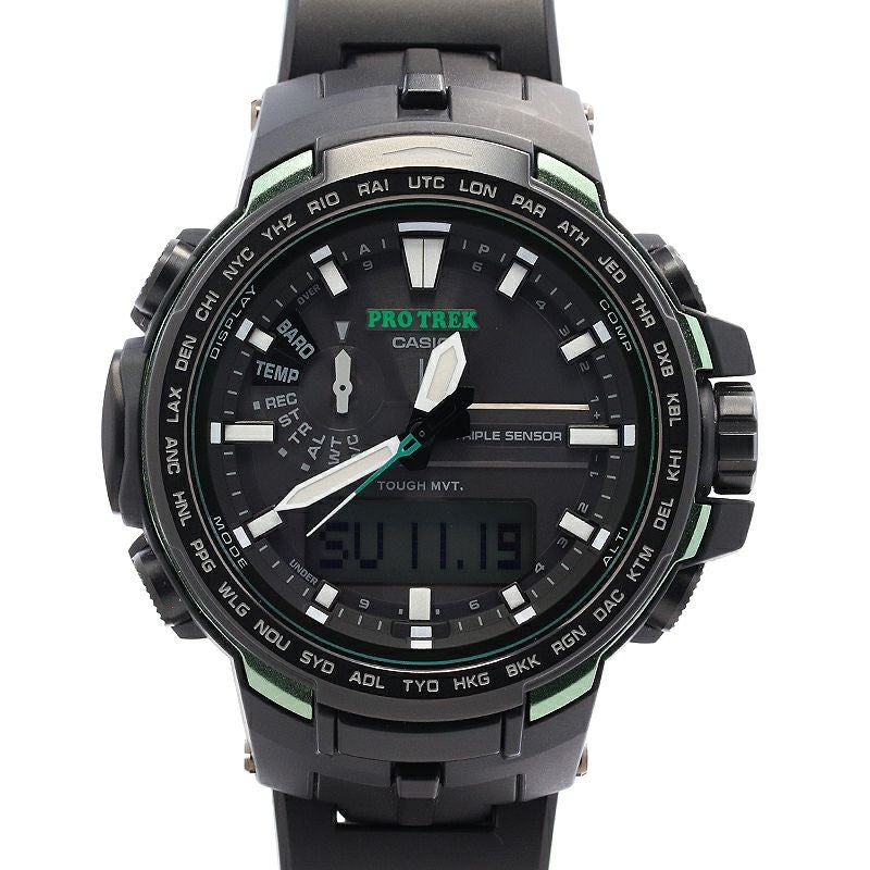 PRO TREK PRW-6100FC-IJF ブラック腕時計 中古】CASIO PRO TREK PRW-6100 SERIES カシオ プロトレック PRW-6100