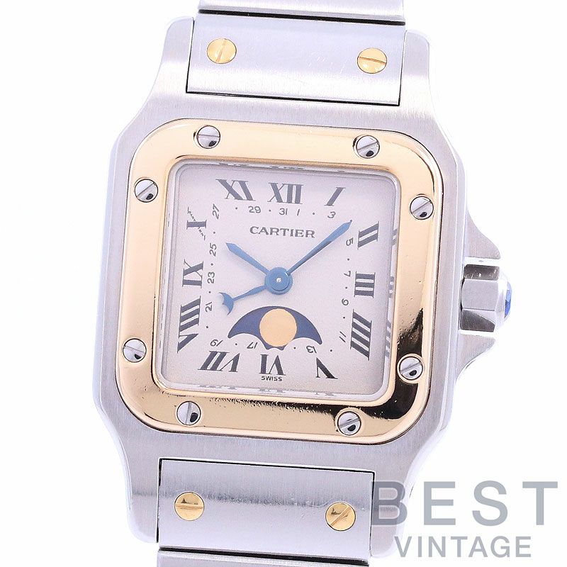 中古】CARTIER SANTOS GALBEE MOON PHASE カルティエ サントスガルベSM