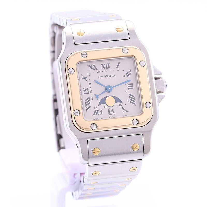 中古】CARTIER SANTOS GALBEE MOON PHASE カルティエ サントスガルベSM