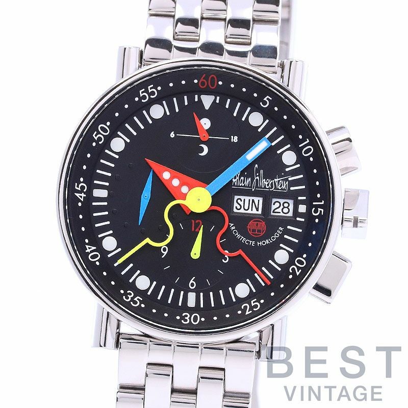 中古】ALAIN SILBERSTEIN CHRONO BAUHAUS DAY-DATE アラン・シルベスタ