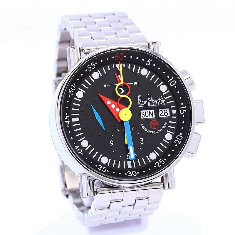 【中古】ALAIN SILBERSTEIN CHRONO BAUHAUS DAY-DATE アラン・シルベスタイン クロノバウハウス デイデイト LWO5100