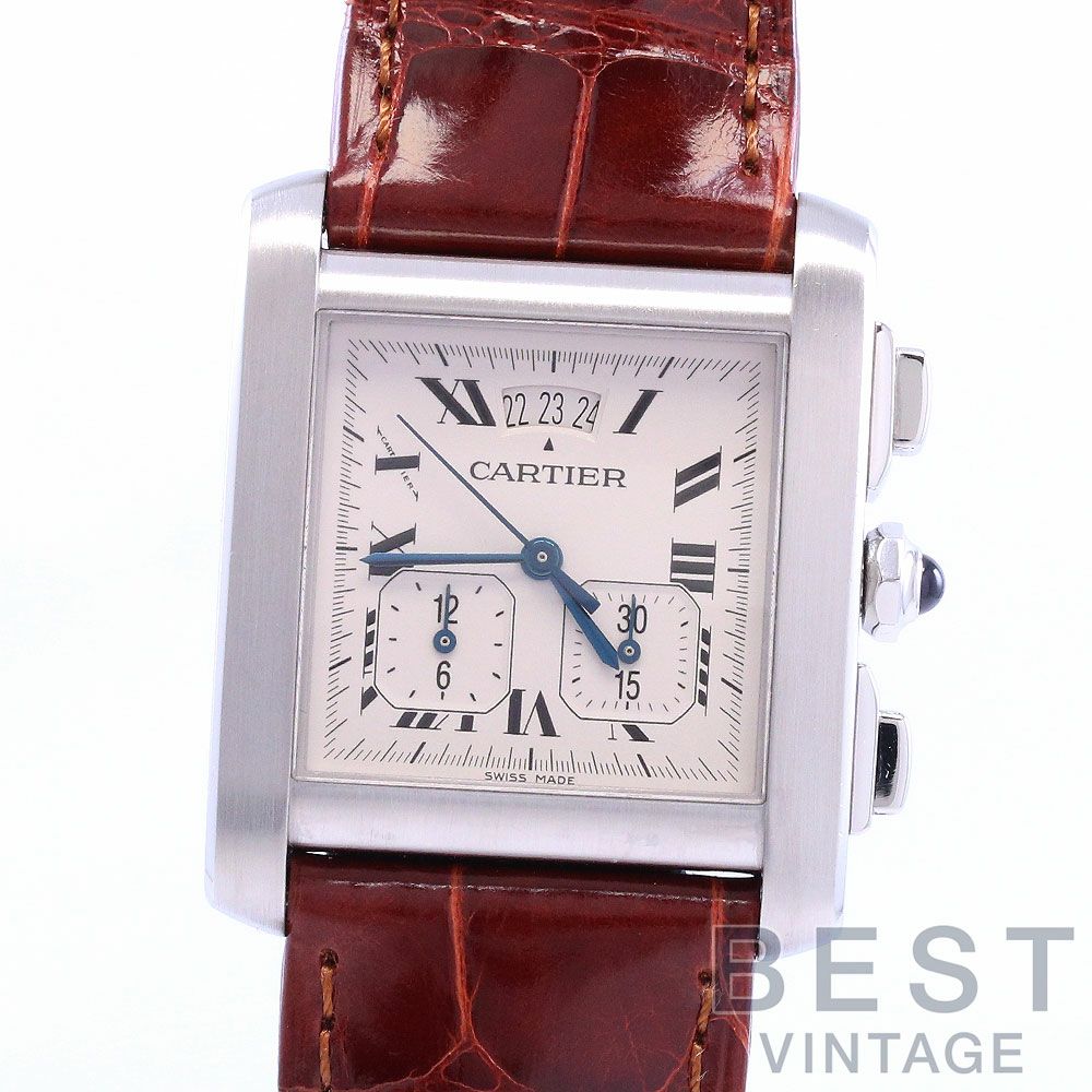 中古】CARTIER TANK FRANCAISE EXTRA-EXTRA-LARGE MODEL CHRONO REFLEX