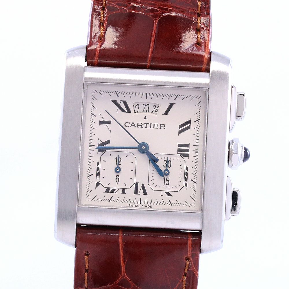 中古】CARTIER TANK FRANCAISE EXTRA-EXTRA-LARGE MODEL CHRONO REFLEX