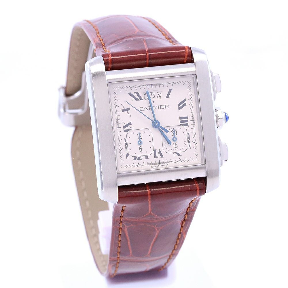 中古】CARTIER TANK FRANCAISE EXTRA-EXTRA-LARGE MODEL CHRONO REFLEX