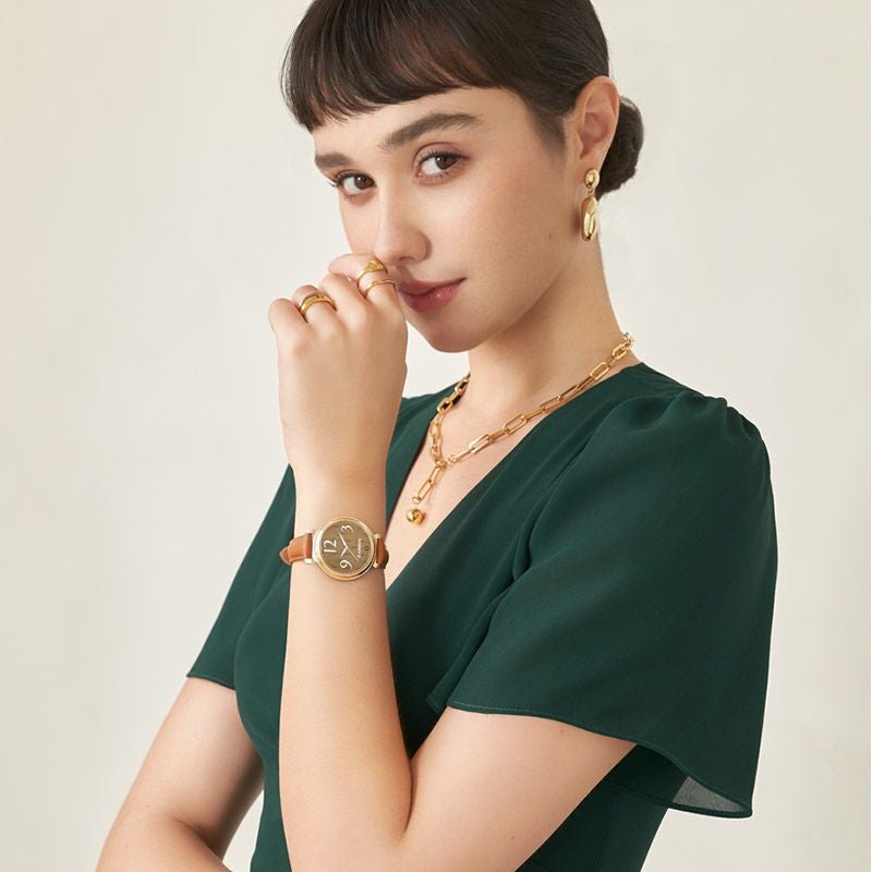 GARMIN Lily 2 Classic Tan Leather / Cream Gold ガーミン リリー2