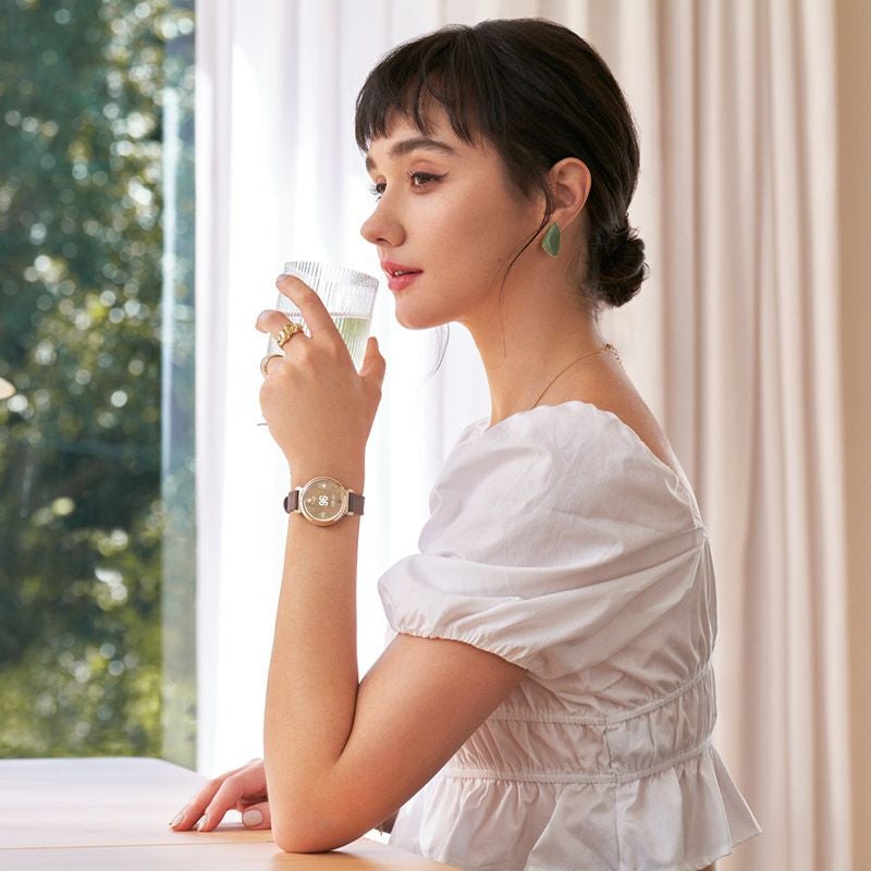 GARMIN Lily 2 Classic Coffee Nylon / Cream Gold ガーミン リリー2