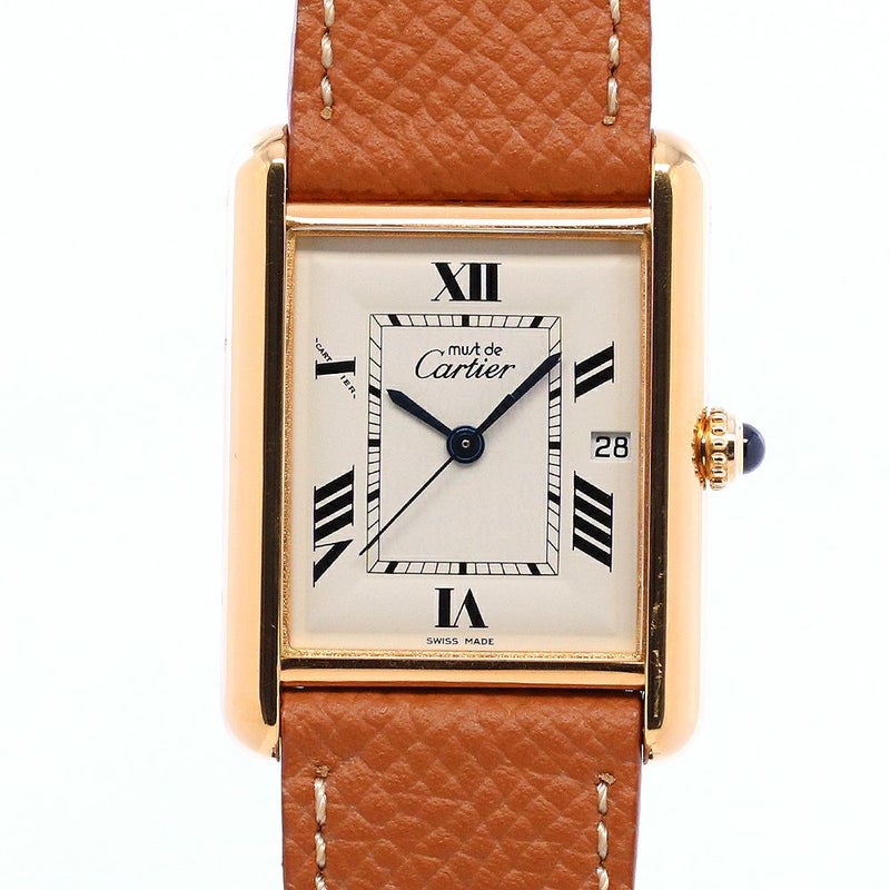 【中古】CARTIER MUST TANK LARGE MODEL JUMBO VERMEIL カルティエ マストタンクLM ジャンボ ヴェルメイユ W1013754