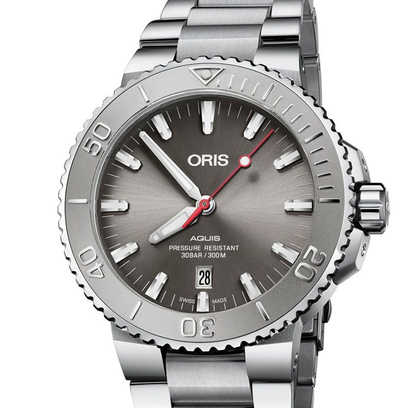✨ORIS✨オリス✨シルバー文字盤✨23JEWELS✨AUTOMATIC✨腕時計 ORIS aquis date relief オリス アクイスデイトレリーフ 01 733 7730