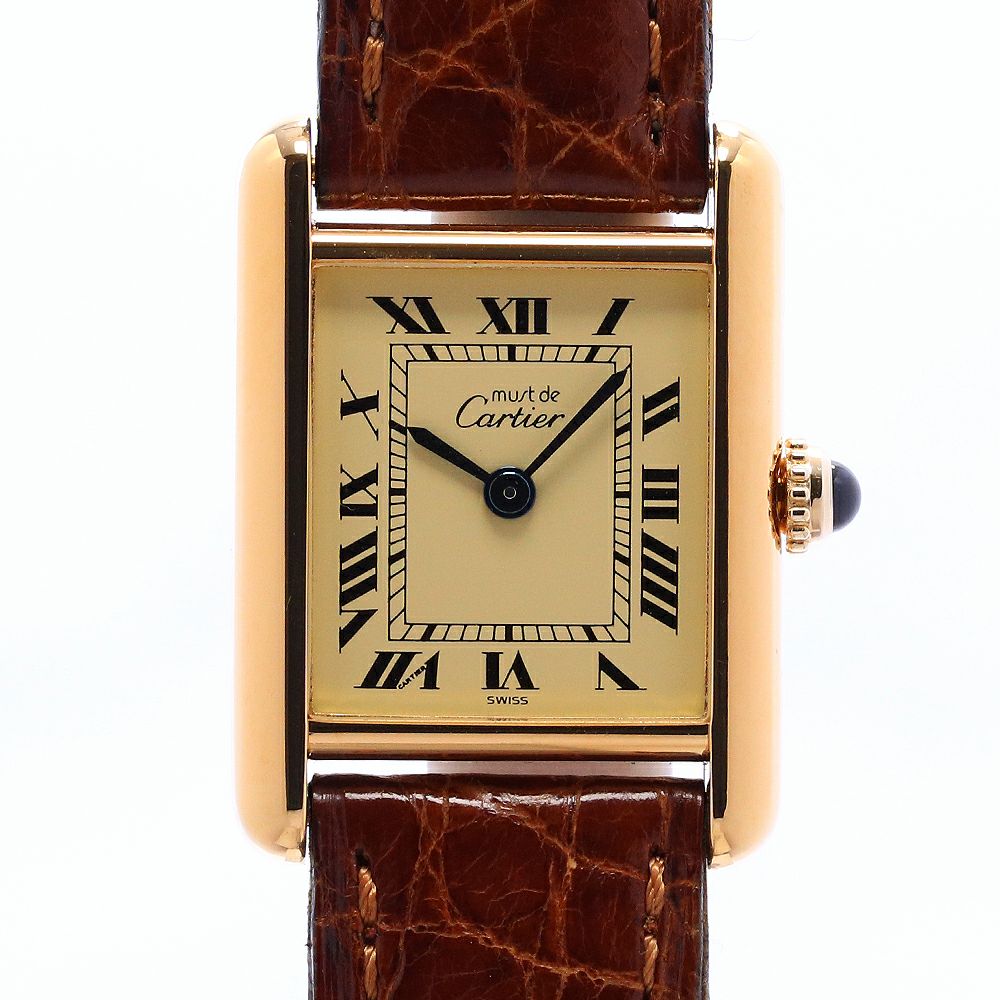 中古】CARTIER MUST TANK SMALL MODEL VERMEIL カルティエ マスト