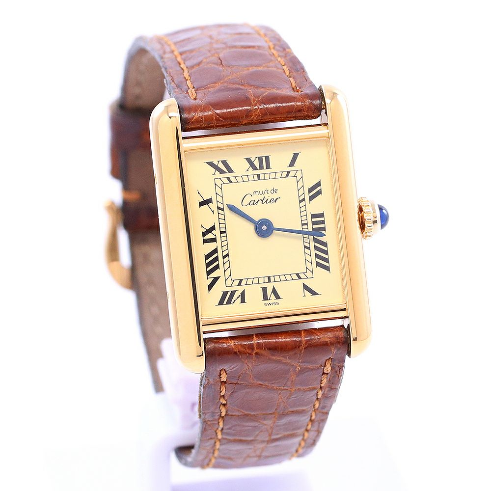 中古】CARTIER MUST TANK SMALL MODEL VERMEIL カルティエ マスト