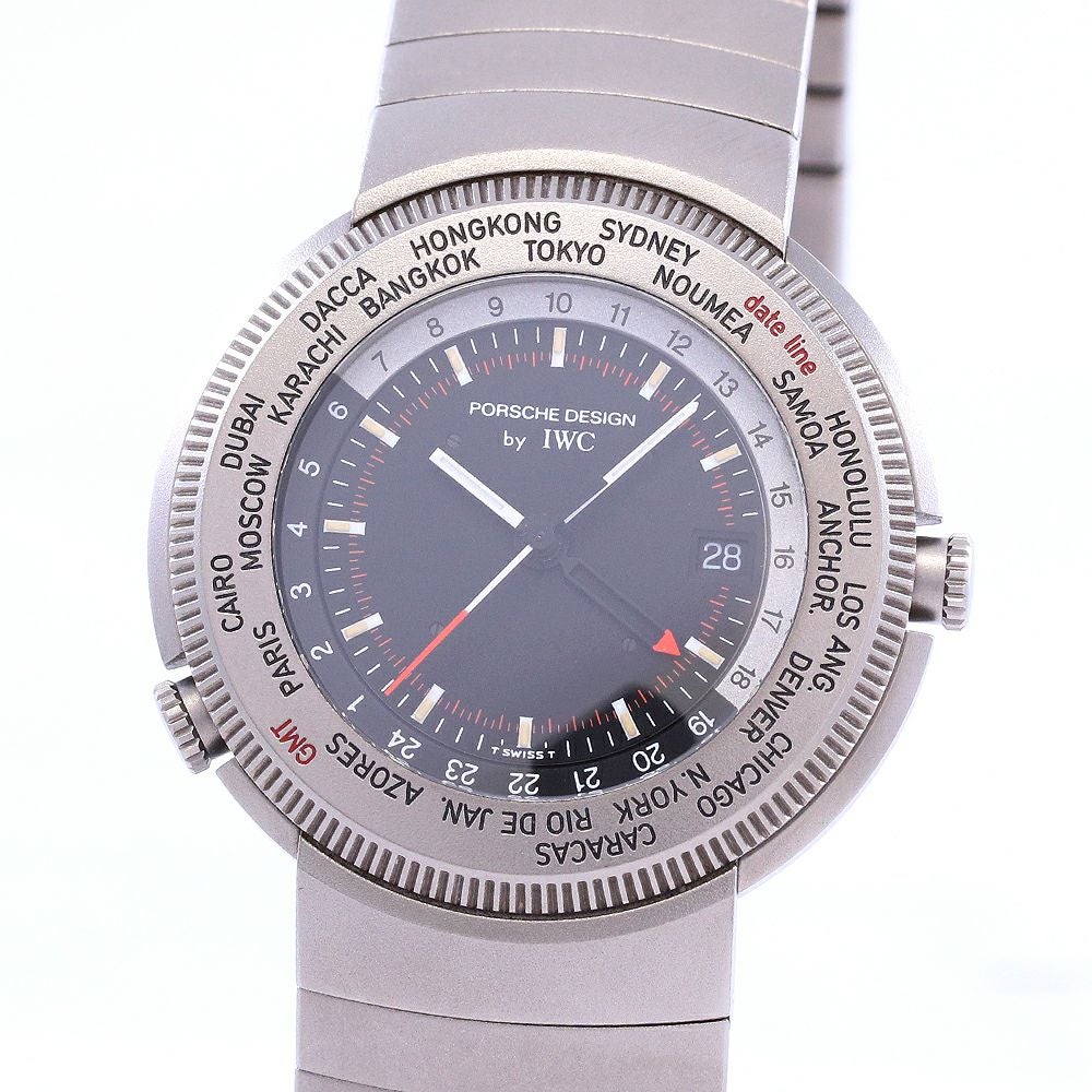 中古】PORSCHE DESIGN BY IWC TRAVELERS WATCH WORLD TIME ポルシェ