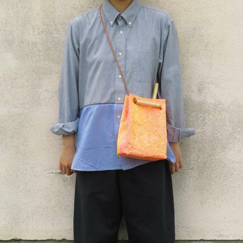 YUICHI TACHIYAMA karuta leather bag orange×blue ユウイチタチヤマ カルタ レザー バッグ 鞄 かばん カバン オレンジー×ブルー YTYkaruta012