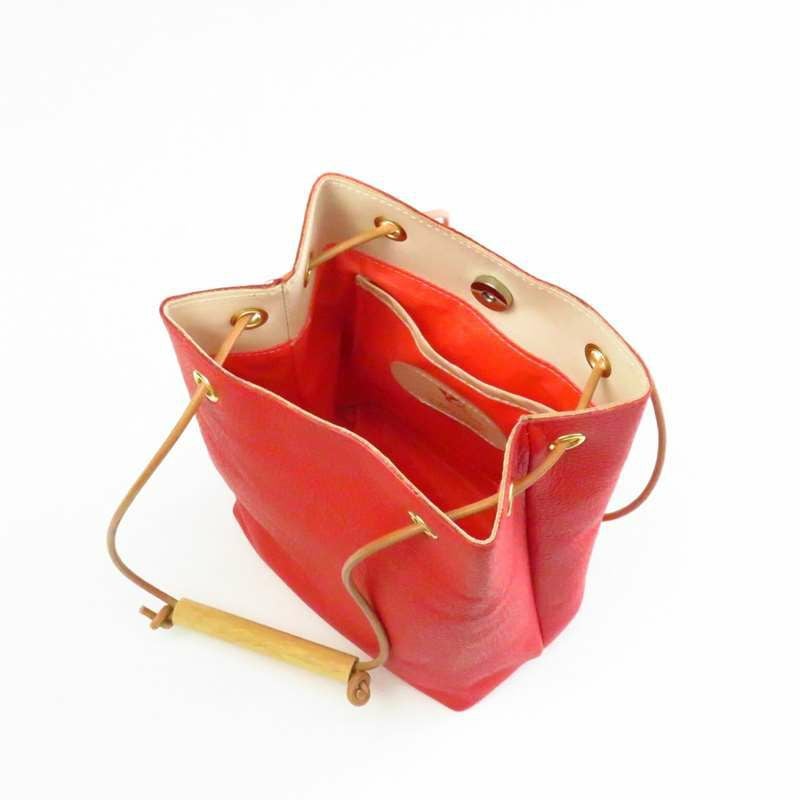 YUICHI TACHIYAMA karuta leather bag curry frelt red ユウイチタチヤマ カルタ レザー バッグ 鞄 かばん カバンフレルト レッド YTYkaruta018