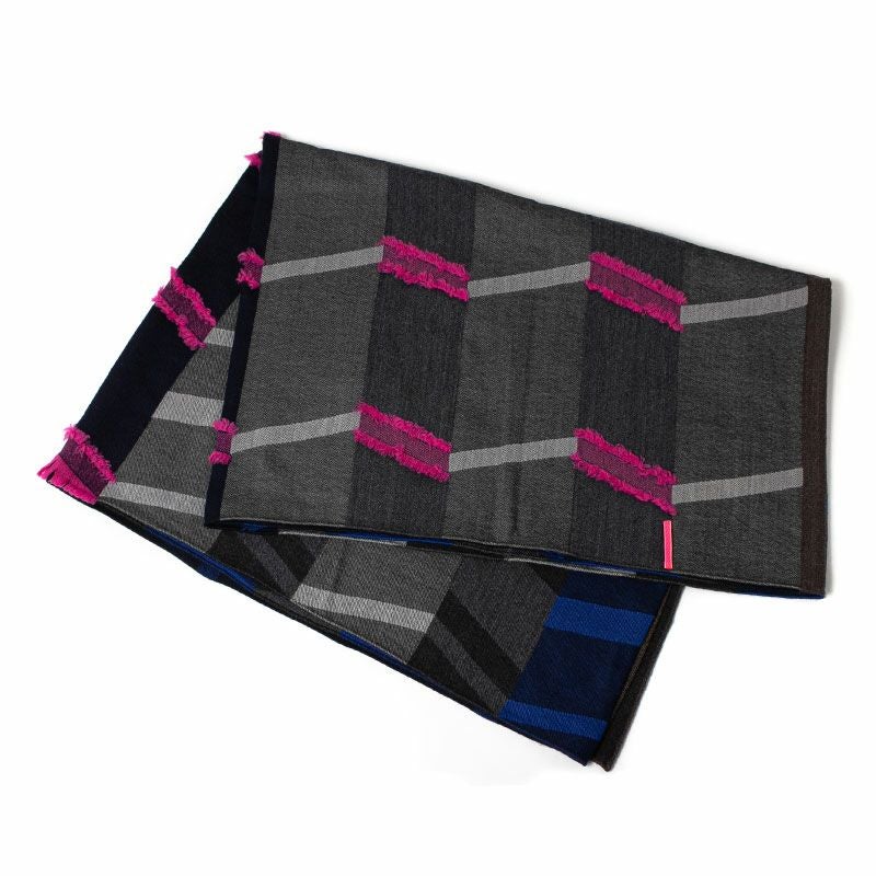 POLS ポルス 播州織 ウールカットジャガード ストール マフラー ブラック SCWO-0002-BLK