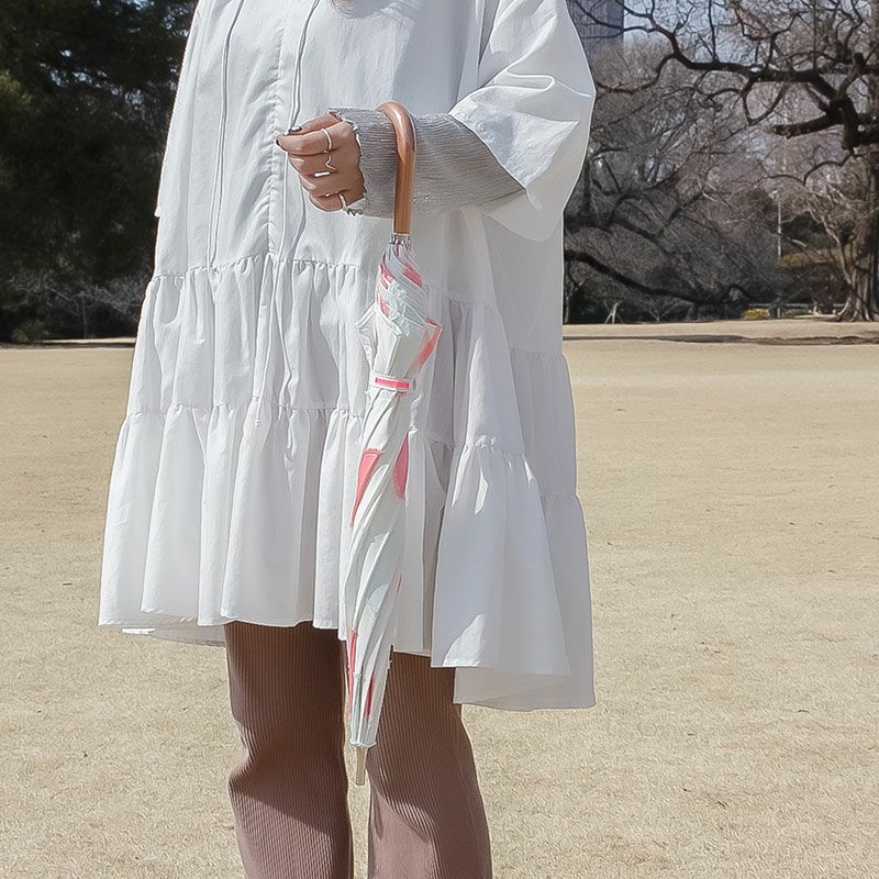 POLS PALASOL ポルス 晴雨兼用 日傘 ホワイト×ピンク A-UMBRL-DNG-2109