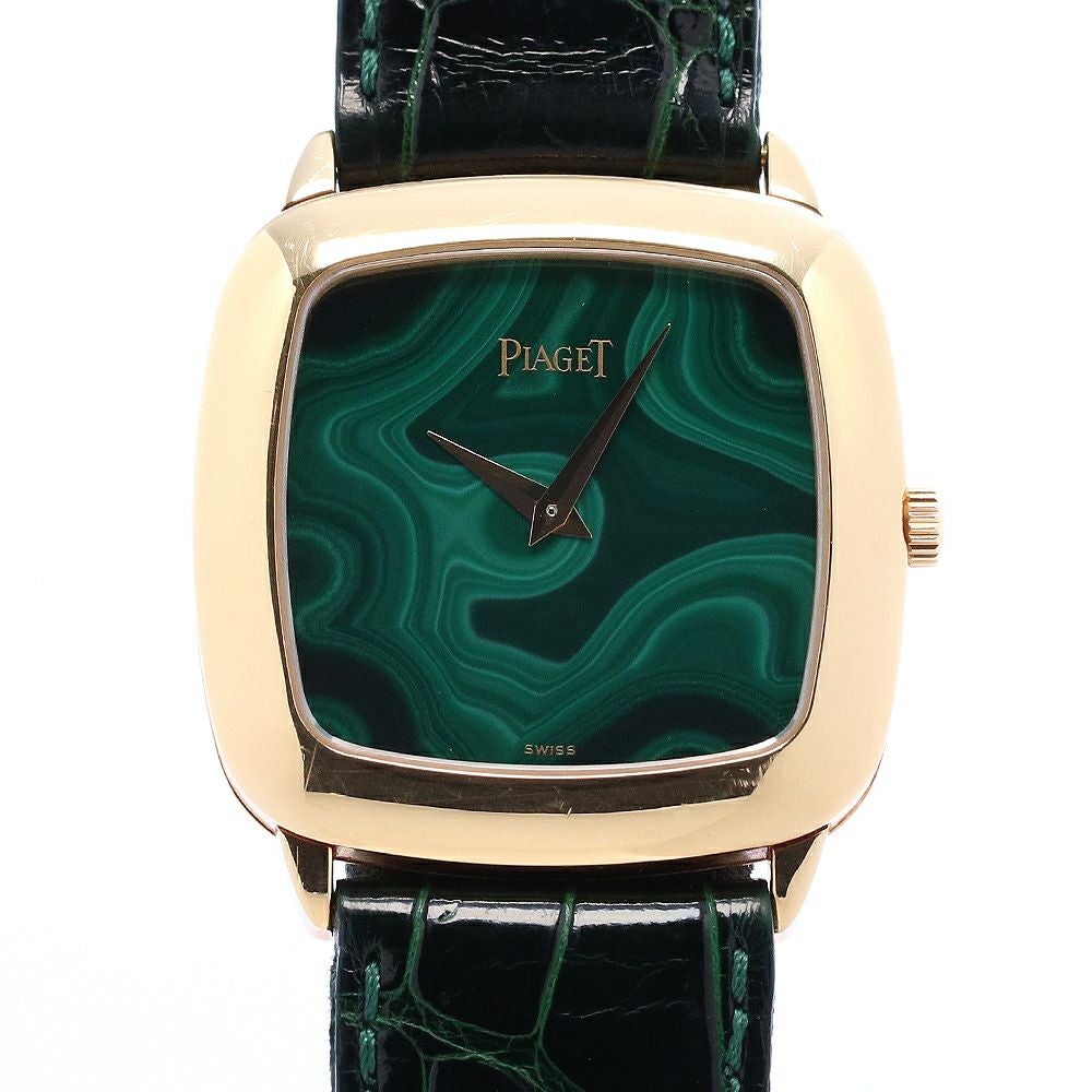 【中古】PIAGET MECHANIC CUSHION-SHAPED WATCH ピアジェ メカニック クッションシェイプ ウォッチ 9928N malachite 9P2
