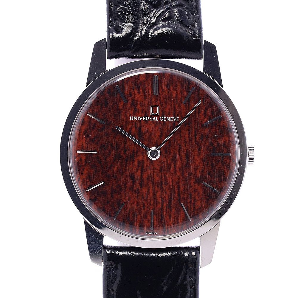 中古】UNIVERSAL GENEVE WOOD DIAL ユニバーサルジュネーブ ウッド