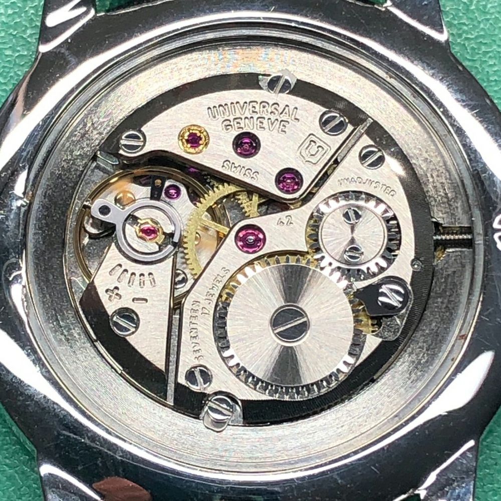 中古】UNIVERSAL GENEVE WOOD DIAL ユニバーサルジュネーブ ウッド