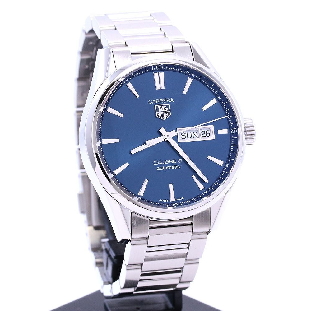 タグホイヤー カレラ WAR201E ブルー 自動巻き 極美品 OH済み 中古】TAG HEUER CARRERA CALIBRE 5 DAY-DATE タグ・ホイヤー カレラ